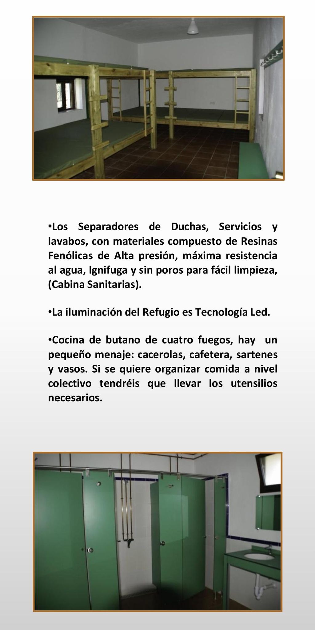 Los Separadores de Duchas, Servicios y lavabos, con materiales compuesto de Resinas Fenólicas de Alta presión, máxima resistencia al agua, Ignifuga y sin poros para fácil limpieza, (Cabina Sanitarias).
