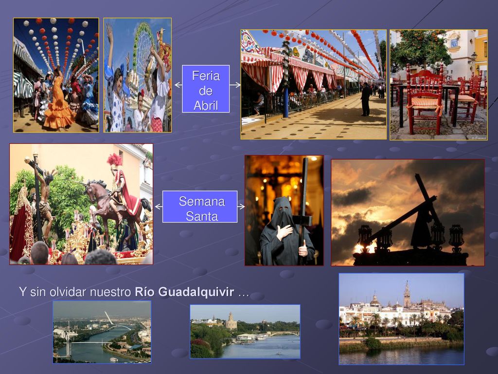 Feria de Abril Semana Santa Y sin olvidar nuestro Río Guadalquivir …