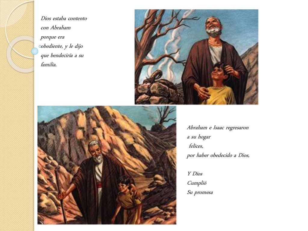 Dios estaba contento con Abraham porque era obediente, y le dijo que bendeciría a su familia.