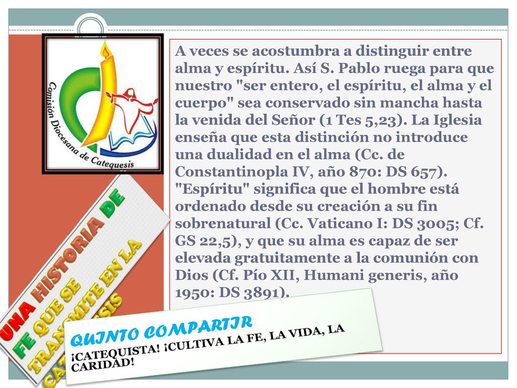 UNA HISTORIA DE FE QUE SE TRANSMITE EN LA CATEQUESIS