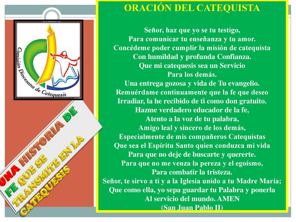 UNA HISTORIA DE FE QUE SE TRANSMITE EN LA CATEQUESIS