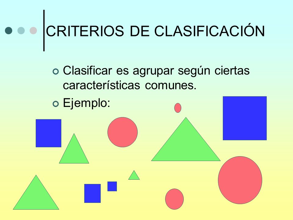 CRITERIOS DE CLASIFICACIÓN