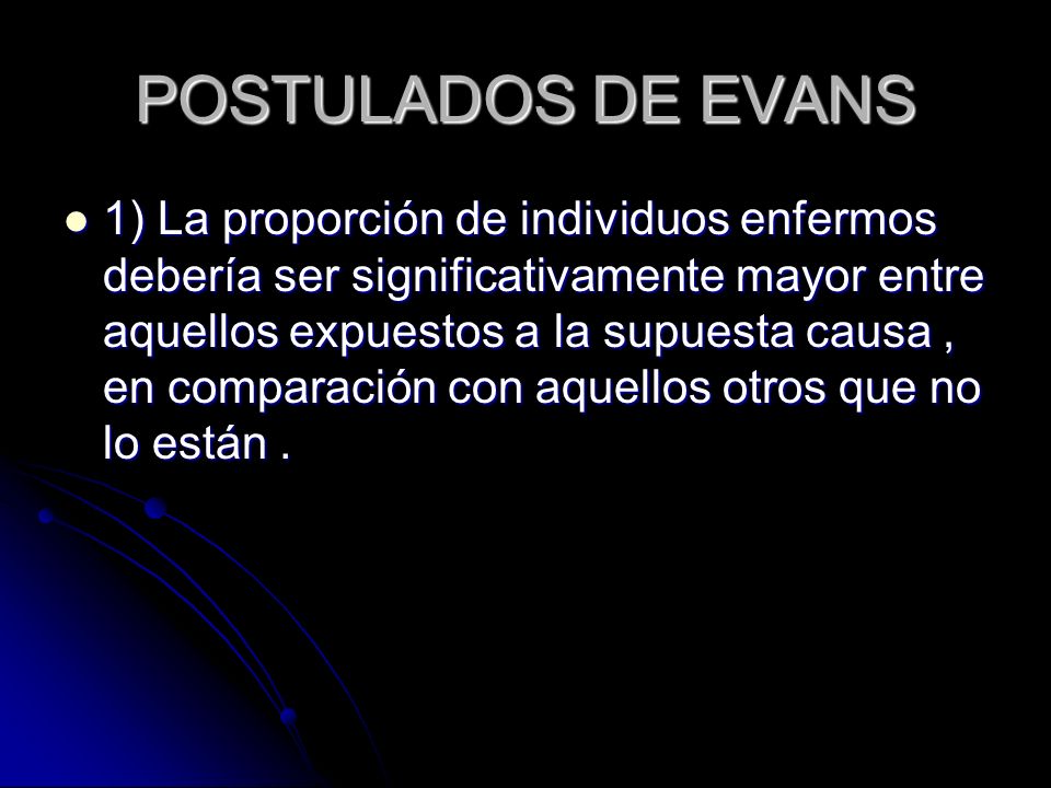 POSTULADOS DE EVANS