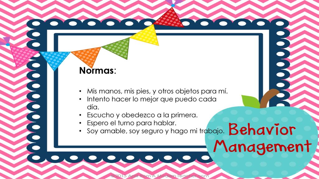 Normas: Mis manos, mis pies, y otros objetos para mí.