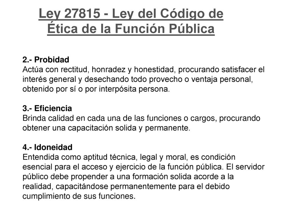 Ley Ley del Código de Ética de la Función Pública
