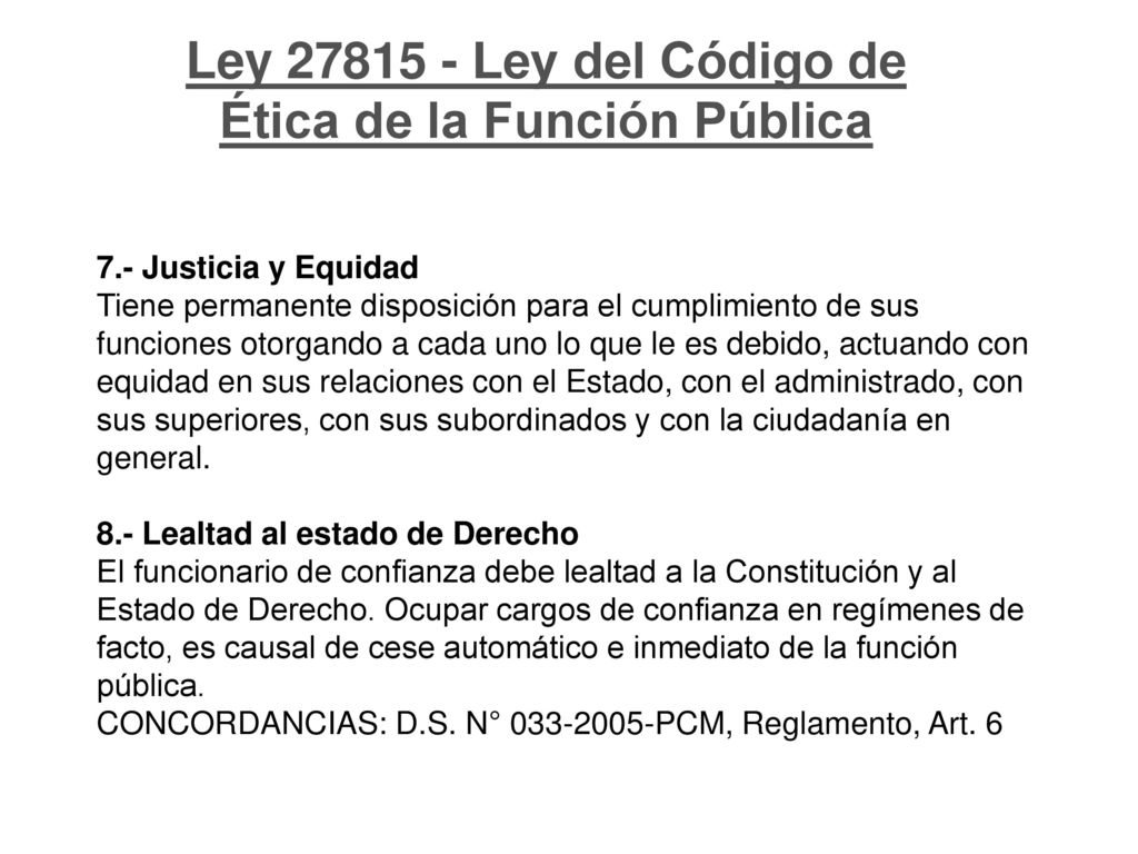 Ley Ley del Código de Ética de la Función Pública