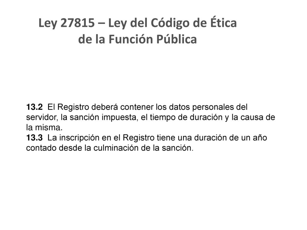 Ley – Ley del Código de Ética de la Función Pública