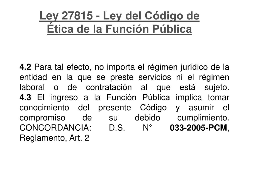 Ley Ley del Código de Ética de la Función Pública