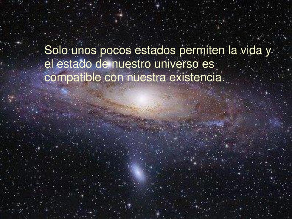 Solo unos pocos estados permiten la vida y el estado de nuestro universo es compatible con nuestra existencia.