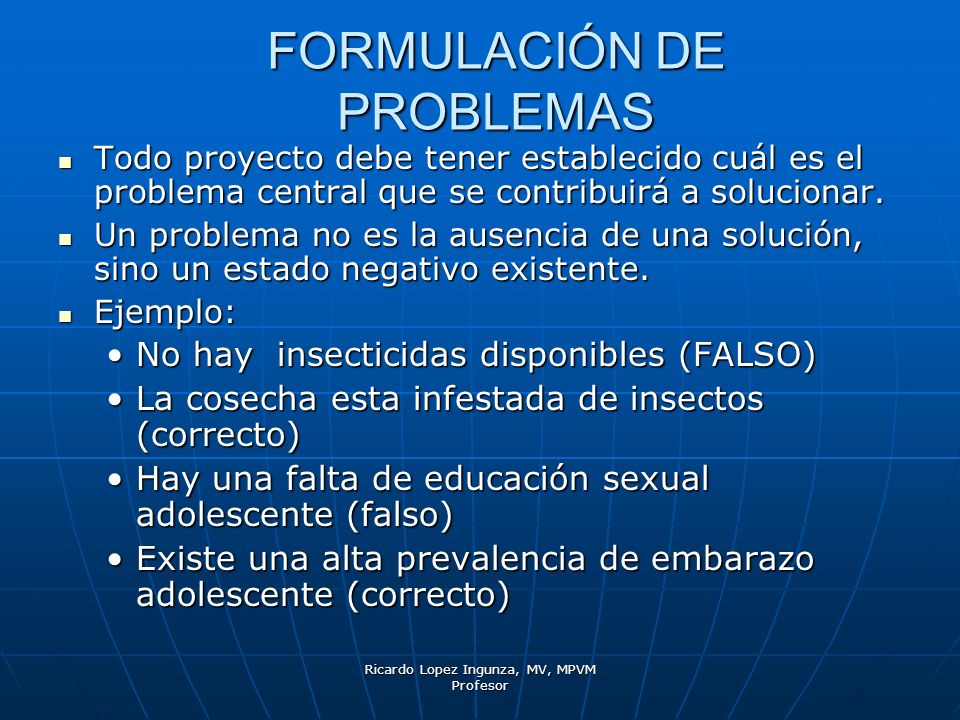 FORMULACIÓN DE PROBLEMAS