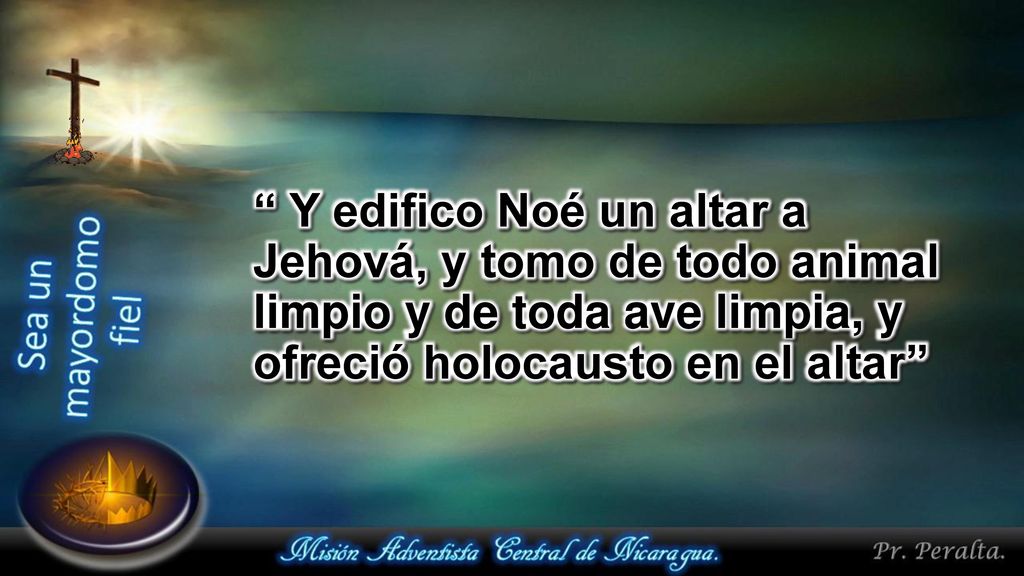 Y edifico Noé un altar a Jehová, y tomo de todo animal limpio y de toda ave limpia, y ofreció holocausto en el altar