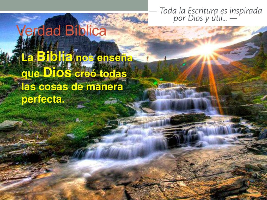 Verdad Bíblica La Biblia nos enseña que Dios creó todas las cosas de manera perfecta.
