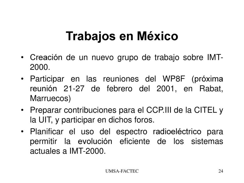 Trabajos en México Creación de un nuevo grupo de trabajo sobre IMT
