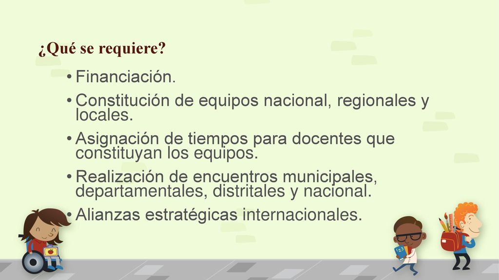 Constitución de equipos nacional, regionales y locales.