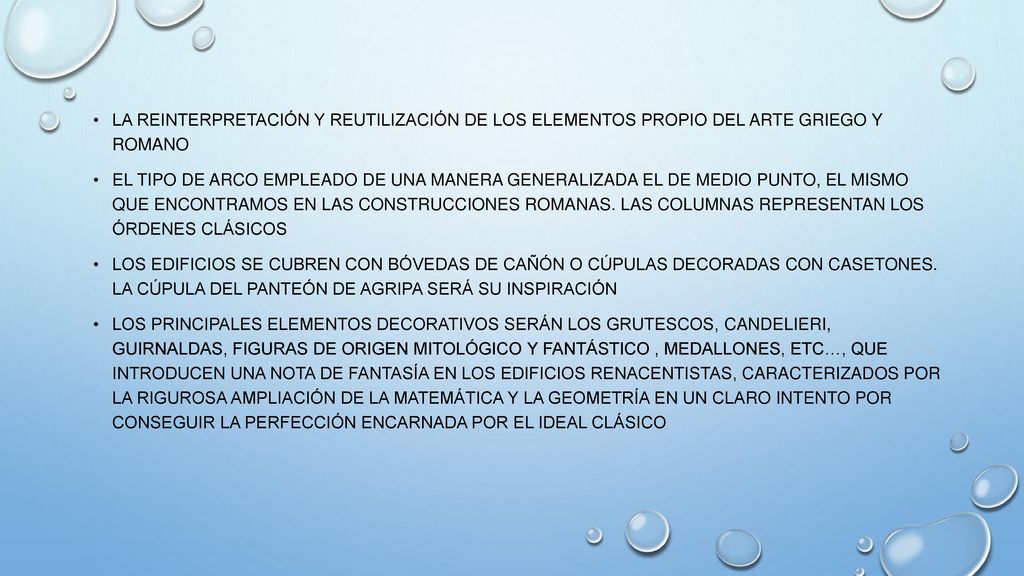 La reinterpretación y reutilización de los elementos propio del arte griego y romano