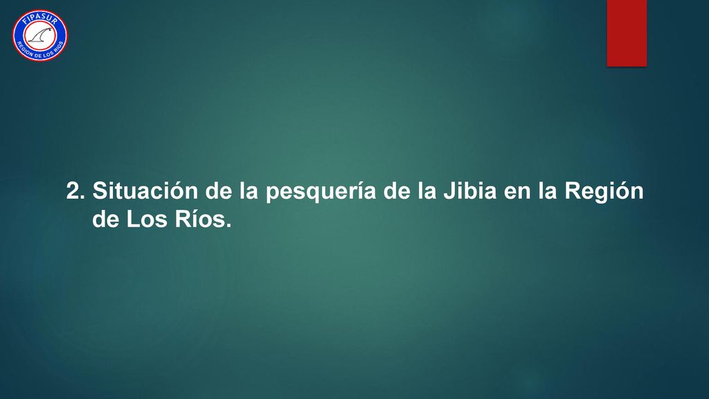 2. Situación de la pesquería de la Jibia en la Región de Los Ríos.