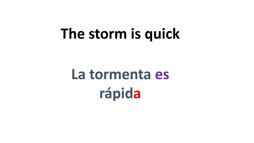 The storm is quick La tormenta es rápida