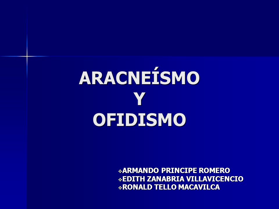 ARACNEÍSMO Y OFIDISMO ARMANDO PRINCIPE ROMERO