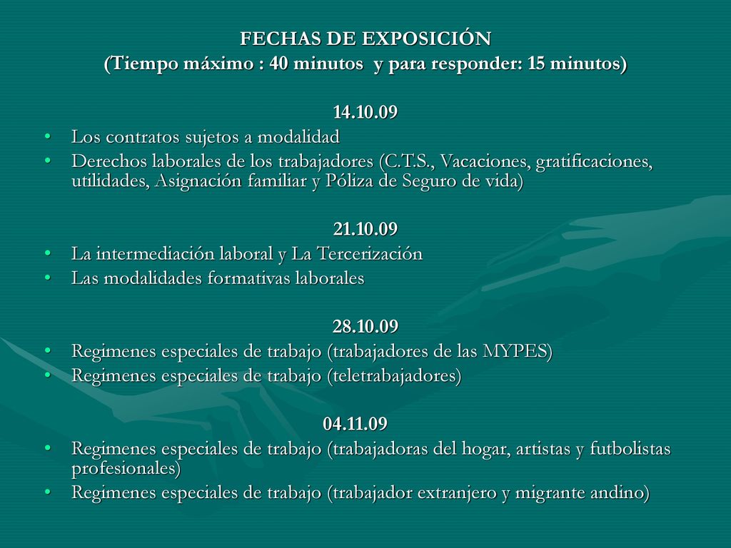 (Tiempo máximo : 40 minutos y para responder: 15 minutos)