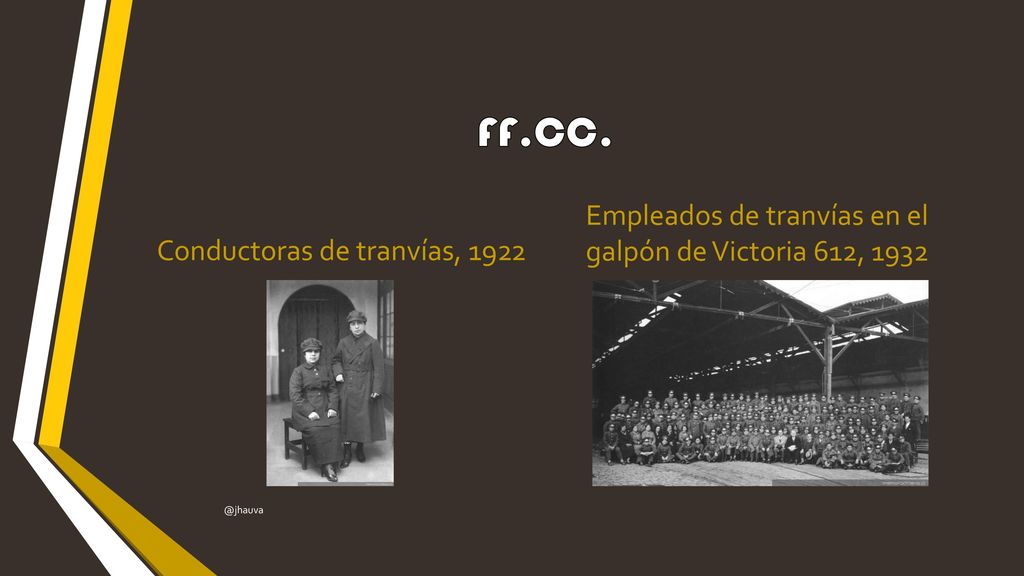 FF.CC. Empleados de tranvías en el galpón de Victoria 612, 1932