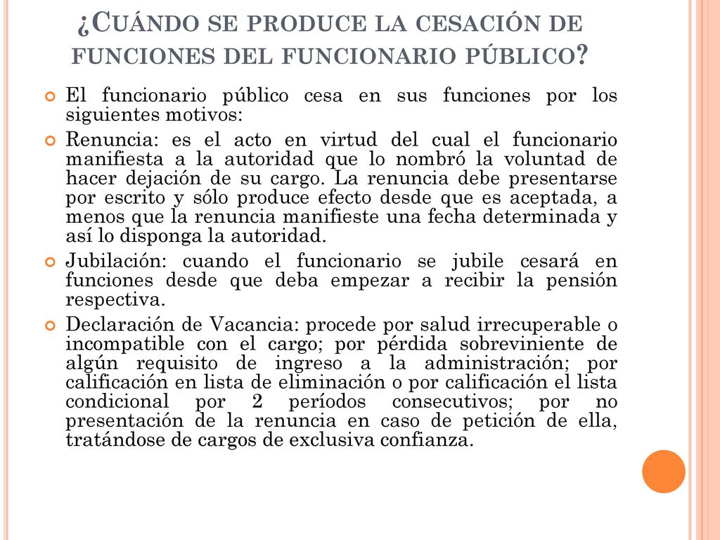 ¿Cuándo se produce la cesación de funciones del funcionario público