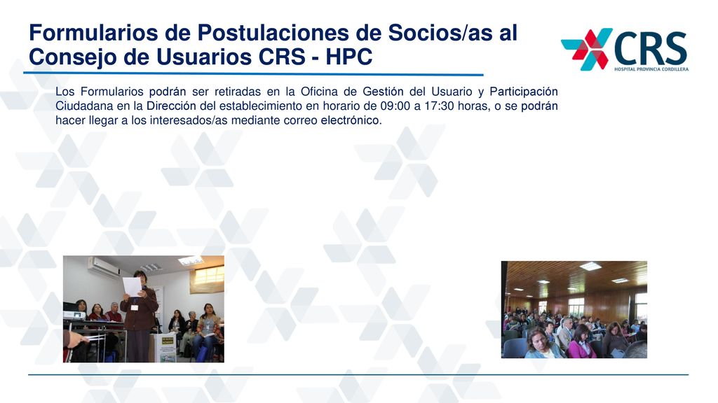 Formularios de Postulaciones de Socios/as al Consejo de Usuarios CRS - HPC