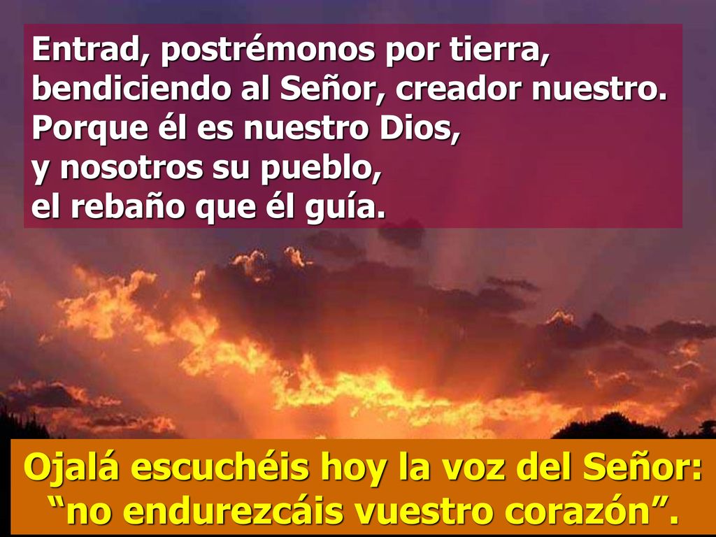 Entrad, postrémonos por tierra, bendiciendo al Señor, creador nuestro
