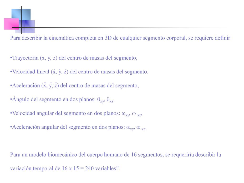 Trayectoria (x, y, z) del centro de masas del segmento,