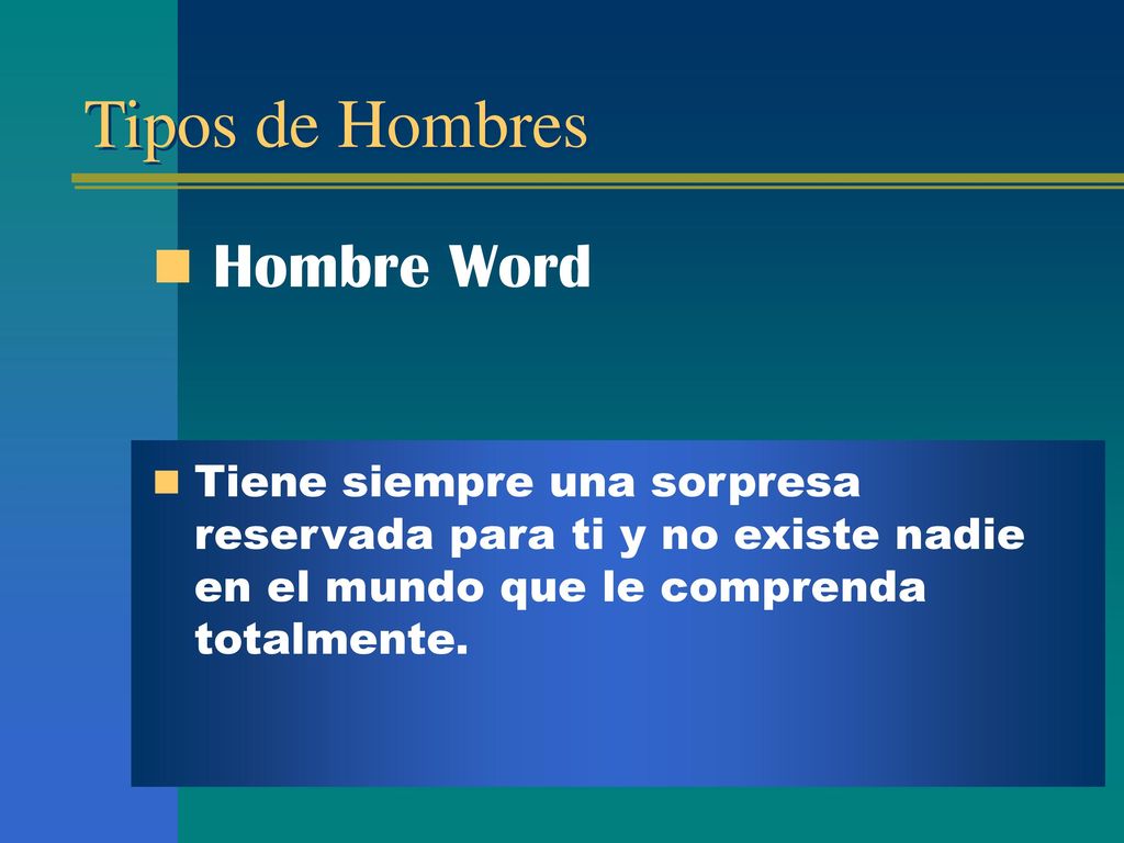 Tipos de Hombres Hombre Word