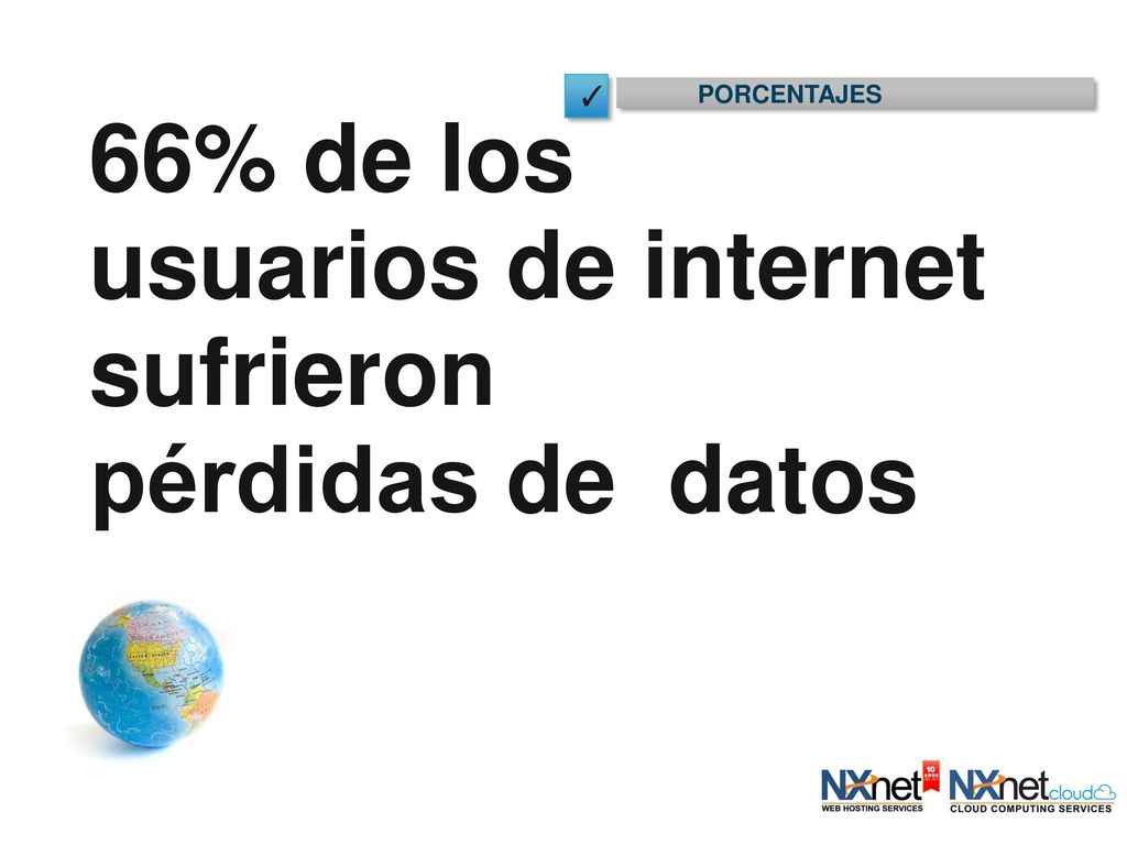 66% de los usuarios de internet sufrieron pérdidas de datos ✓