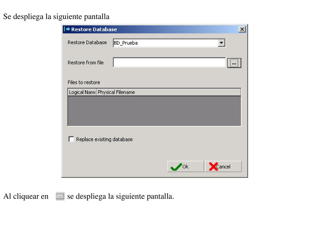 Se despliega la siguiente pantalla Al cliquear en se despliega la siguiente pantalla.
