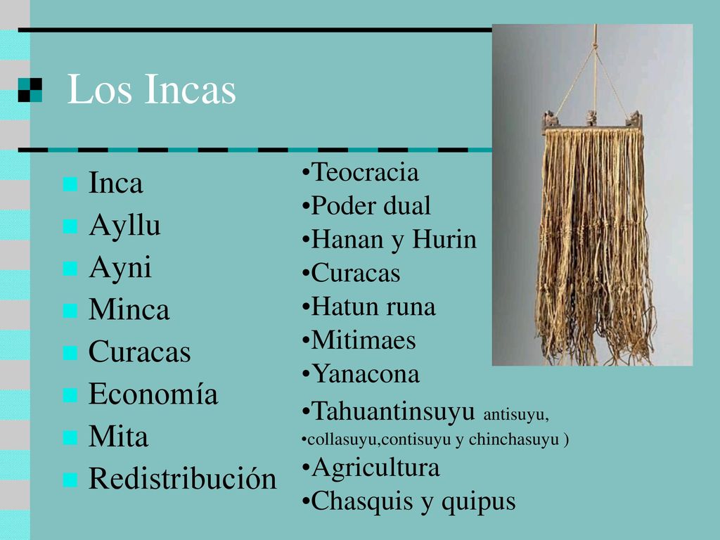 Los Incas Inca Ayllu Ayni Minca Curacas Economía Mita Redistribución