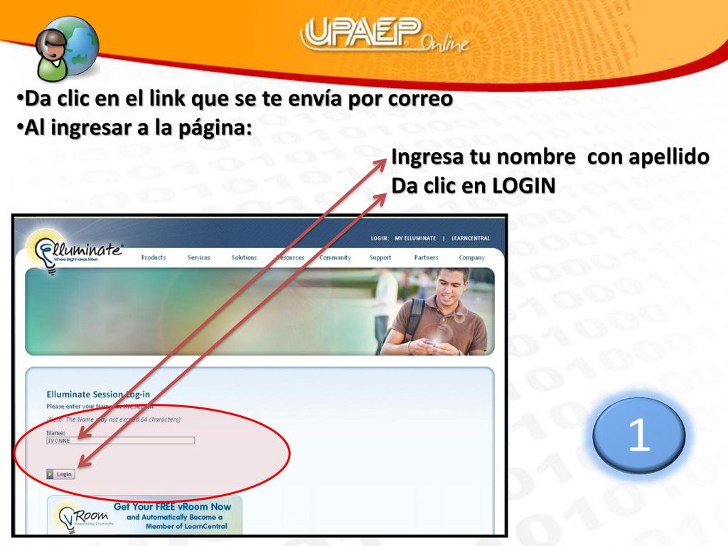 1 Da clic en el link que se te envía por correo