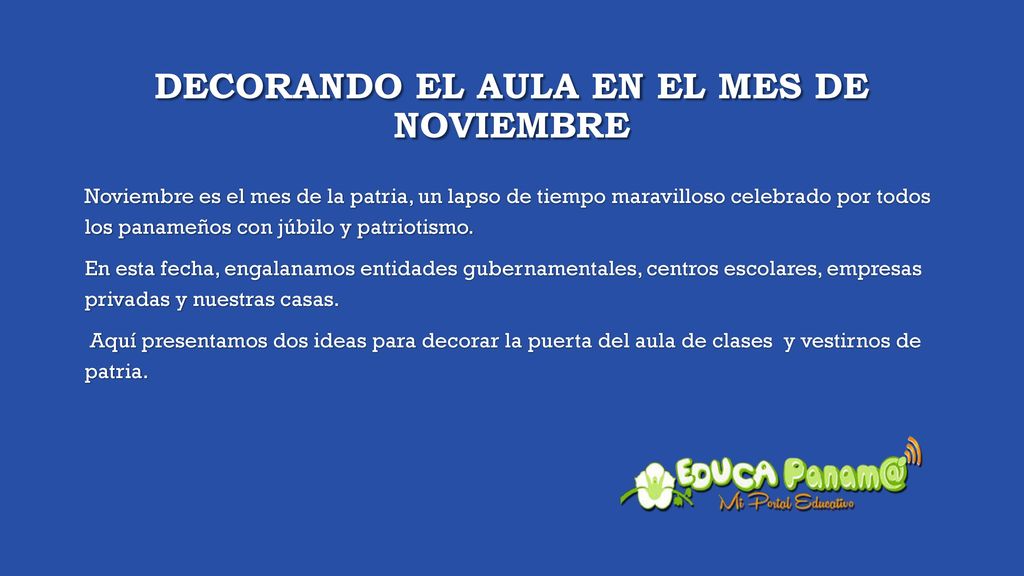 Decorando el aula en el mes de noviembre