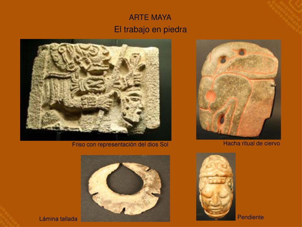 El trabajo en piedra ARTE MAYA Hacha ritual de ciervo