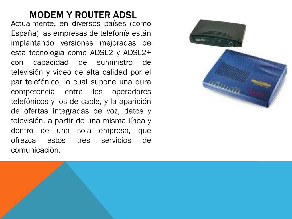 Actualmente, en diversos países (como España) las empresas de telefonía están implantando versiones mejoradas de esta tecnología como ADSL2 y ADSL2+ con capacidad de suministro de televisión y video de alta calidad por el par telefónico, lo cual supone una dura competencia entre los operadores telefónicos y los de cable, y la aparición de ofertas integradas de voz, datos y televisión, a partir de una misma línea y dentro de una sola empresa, que ofrezca estos tres servicios de comunicación.