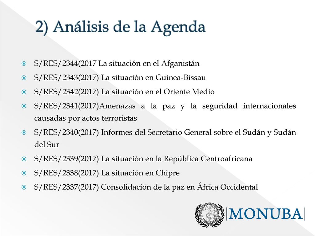 2) Análisis de la Agenda S/RES/2344(2017 La situación en el Afganistán