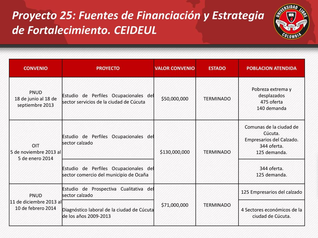 Proyecto 25: Fuentes de Financiación y Estrategia de Fortalecimiento