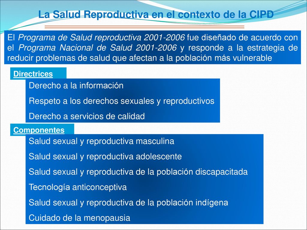 La Salud Reproductiva en el contexto de la CIPD