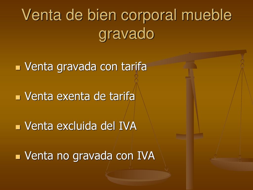 Venta de bien corporal mueble gravado