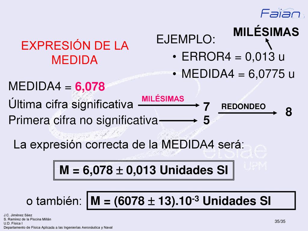 Última cifra significativa 7 8 Primera cifra no significativa 5