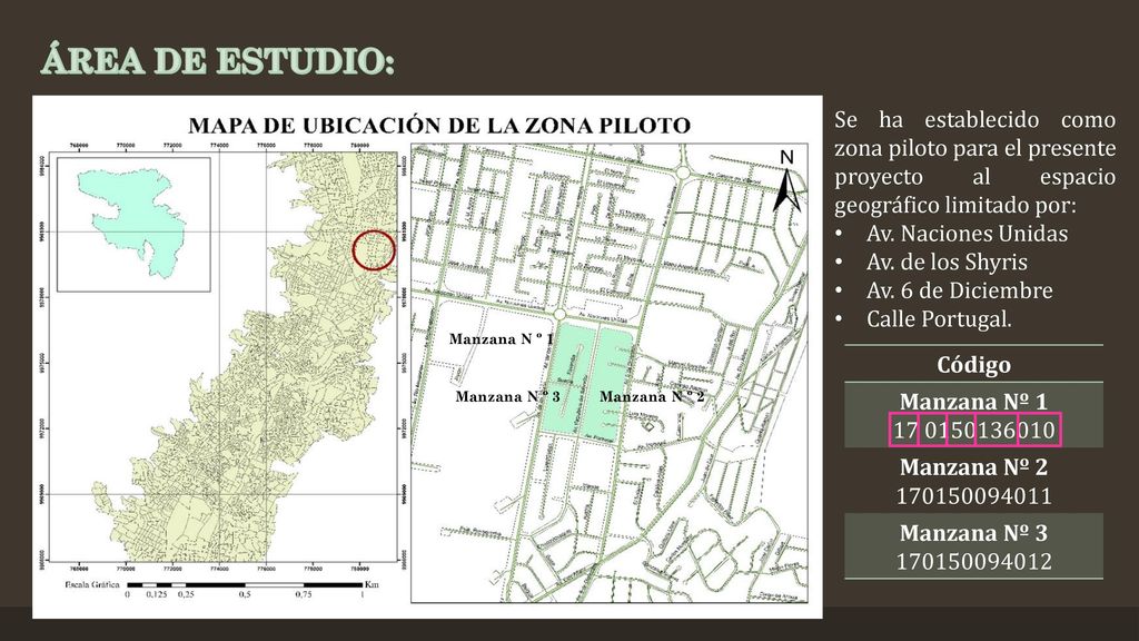 ÁREA DE ESTUDIO: Se ha establecido como zona piloto para el presente proyecto al espacio geográfico limitado por:
