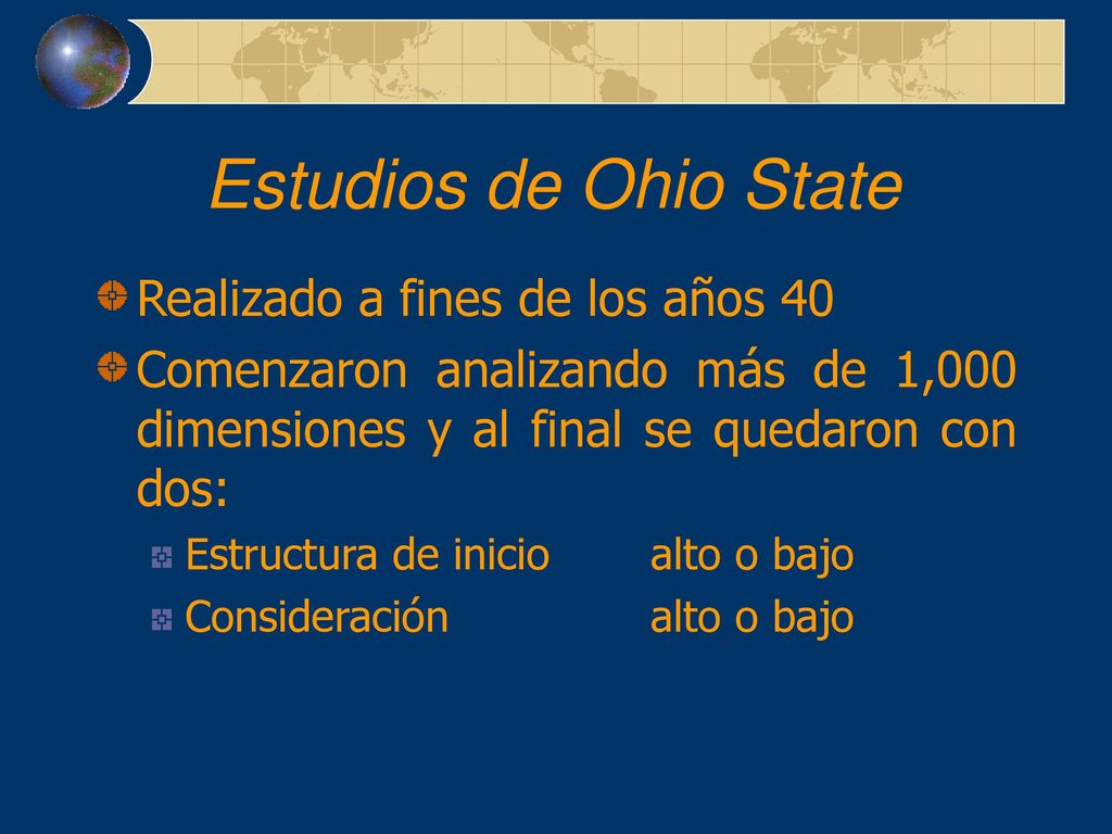 Estudios de Ohio State Realizado a fines de los años 40