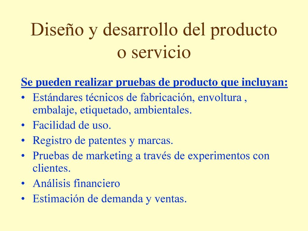Diseño y desarrollo del producto o servicio