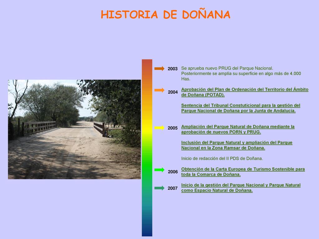 HISTORIA DE DOÑANA 2003 Se aprueba nuevo PRUG del Parque Nacional.