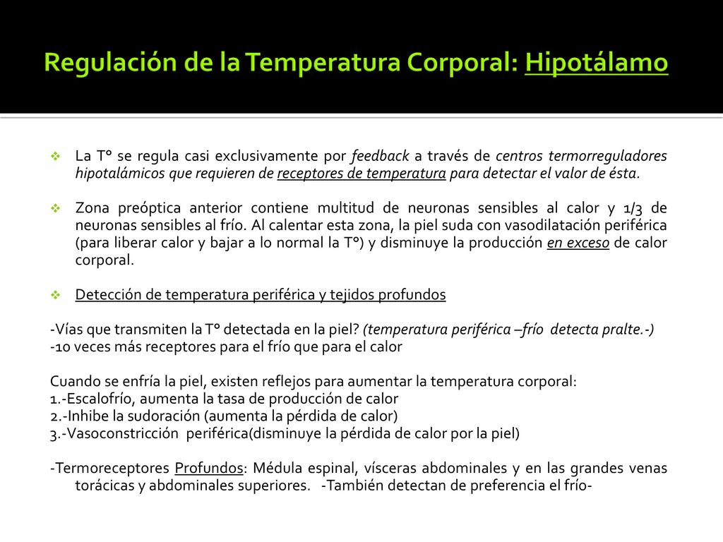 Regulación de la Temperatura Corporal: Hipotálamo
