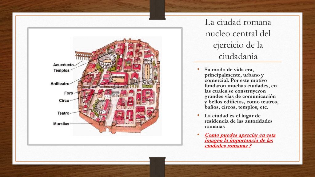 La ciudad romana nucleo central del ejercicio de la ciudadania