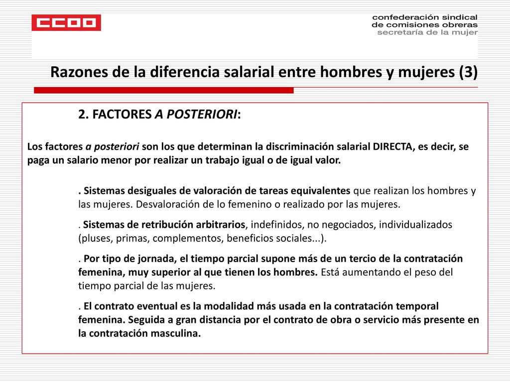 Razones de la diferencia salarial entre hombres y mujeres (3)