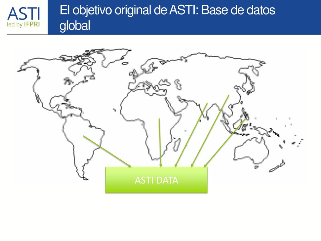 El objetivo original de ASTI: Base de datos global