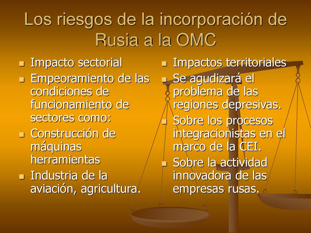 Los riesgos de la incorporación de Rusia a la OMC